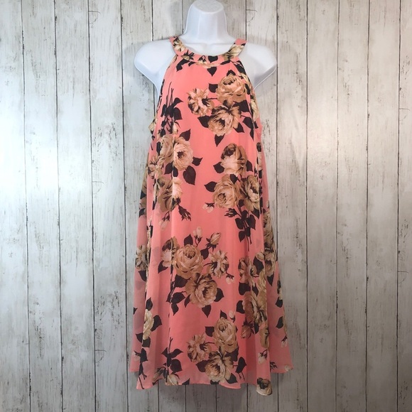 Betsey Johnson Pink Sleeveless Floral Dress 8 - Picture 1 of 12